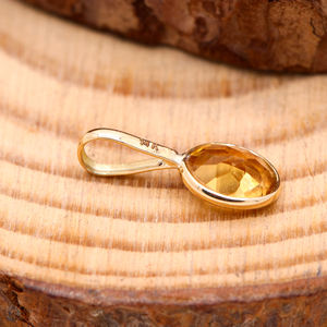 Piedra preciosa de citrino facetado ovalado Natural 14K oro amarillo sólido hecho a mano joyería colgante de mujer para venta al por mayor - Product Image 4