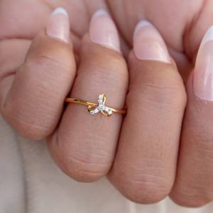 Bague en diamant en or véritable 18 carats certifiée IGI H-I couleur SI clarté parfait cadeau d'anniversaire bijoux - Product Image 2