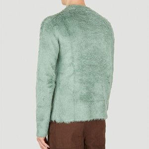Suéter de Punto Verde para Hombre, Personalizado OEM y ODM 2025, Suéter de Mohair Transpirable de Manga Larga para Invierno - Product Image 2