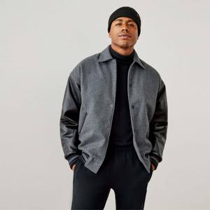 Veste en cuir décontractée pour hommes Designer avec logo personnalisé Vestes pour hommes de grande taille blanches en gros - Product Image 2