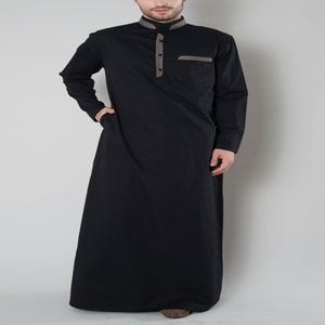 พรีเมี่ยม emirati thobe สีฟ้าหรูหรา kandura เครื่องแต่งกายอาหรับแบบดั้งเดิม jubba ที่สง่างามผู้ชาย - Product Image 3