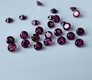 พลอยโกเมน rhodolite สีชมพูธรรมชาติโกเมนเจียระไนแบบเหลี่ยมเพชรพลอยเทียม6มม. สีชมพูแบบหลวม - Product Image 3