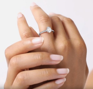 Oro amarillo de 10K, oro rosa y oro blanco Anillo de Bodas de diamantes cultivados en laboratorio de corte ovalado Anillo de compromiso de diamantes de corte ovalado regalo para ella - Product Image 6