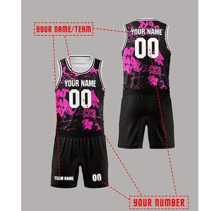 Tenue de basketball personnalisable au design dernier cri, respirante et à séchage rapide, motif abstrait multicolore |   Idéal pour l'entraînement - Product Image 2