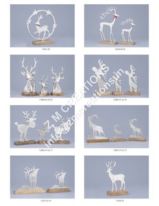 Ensembles de cadeaux de renne en nickel argenté Base en bois Sculpture de Noël en métal décorative Décoration de table Accent Masterpiece Factory - Product Image 5