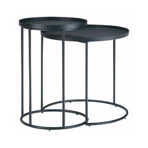 Table en métal de haute qualité sur le dessus, émail fini avec quatre pieds croisés, Base à pieds, finition dorée - Product Image 6