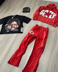 Survêtement lavé à l'acide de couleur personnalisée à la mode hiver ourlet écorché sans broderie nouveau logo propre toutes les tailles disponibles - Product Image 3