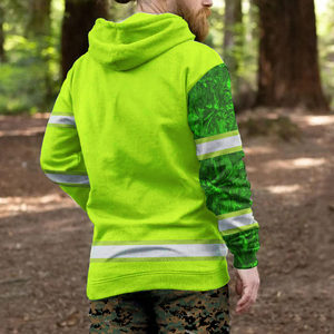 Hi Vis Hoodie Cerf Camo Motif Nom Personnalisé Logo Société Sécurité Vêtements De Travail Réfléchissant À Manches Longues Pour Les Amoureux De La Chasse - Product Image 4