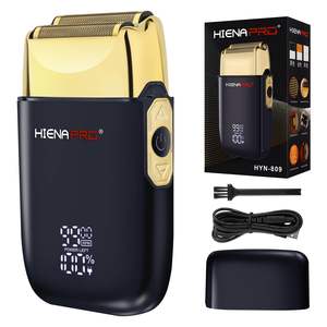 Afeitadora Eléctrica Doble Profesional para Hombre, Afeitadora de Precisión Inalámbrica Recargable por USB, Diseño Desmontable, Pantalla LED, Negro y Dorado, para RV - Product Image 2