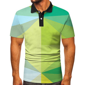 Chemise de performance pour homme |   Impression numérique géométrique étoilée vert menthe |   Respirant, séchage rapide, personnalisable pour - Product Image 3