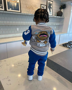 Conjunto Deportivo de 2 Piezas para Niños, Sudadera y Pantalones de Chándal de Algodón con Logotipo Personalizado al por Mayor, Chándal de Felpa para Niños - Product Image 3