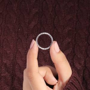 Anillo de diamantes cultivados en laboratorio de oro macizo de 14K para mujer Anillo de circón pulido de acero inoxidable de 18K de grado A - Product Image 5