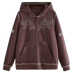 Nouvelle arrivée, sweat à capuche en strass, sweat à capuche thermique personnalisé en strass, vêtements décontractés de haute qualité, sweat à capuche en strass à enfiler régulier - Product Image 1