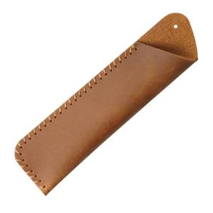 Estuche de lápices de dibujo grande ecológico de cuero genuino OEM ODM, soporte de papelería para bolígrafos, bolsa de moda escolar de cuero Crazy Horse - Product Image 2