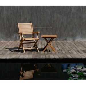 Modern Teak Wooden <b>Folding</b> <b>Chair</b>-Waterproof & Durable for Outdoor Use - Product Image 2