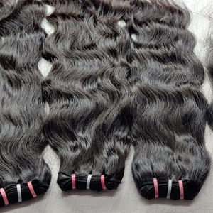 Lujosos paquetes de extensión de cabello humano indio 18 "pulgadas cabello Remy indio recto Color Natural suave perfecto para crudo sin procesar - Product Image 1