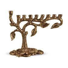 custom logo menorah Brass Menorah Candle Holder Jewish Hanukkah <b>Lamp</b> Decorative Candle Stand Religious Decor - Product Image 3
