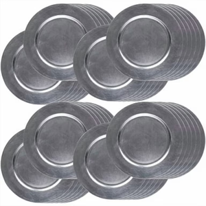 Venta al por mayor de placas cargadoras de acero inoxidable martillado ecológicas para bodas y uso en cocina y restaurante - Product Image 5