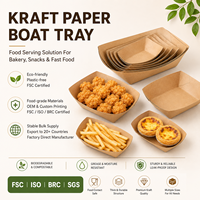 Barquette jetable en papier kraft à bords pliés pour service de hot-dogs – Commande en gros disponible