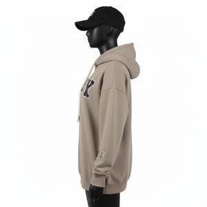 Sweat à capuche oversize pour femme, 320 GSM, coton lourd, polaire en polyester, sensation de chaleur, logo imprimé personnalisé, sweat-shirts basiques pour femme - Product Image 3