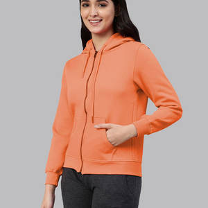 Sudaderas con capucha de algodón 100% informales de lana estampadas y sólidas para mujer ropa de calle cálida de invierno prendas de vestir exteriores de moda - Product Image 2