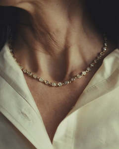 Collar de Diamantes Cultivados en Laboratorio, Certificado, Chapado en Oro de 9-18k, Cadena Tipo Gargantilla, Joyería Elegante para Regalo de Boda o Fiesta - Product Image 1
