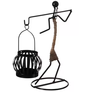 Exclusive Iron Classic Metal <b>Lantern</b> with <b>Rattan</b> Rope Hand Made Iron Basit <b>Lantern</b> Decorative by decor impex - Product Image 3