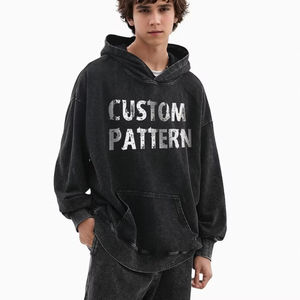 เสื้อฮู้ดดี้ผ้าฝ้ายเฟรนช์เทอร์รี่แบบวินเทจ Y2K ปี 2026 หนัก 350 GSM ทรงโอเวอร์ไซส์ ไหล่ตก ลายกราฟิกแบบฟอกสี - Product Image 6