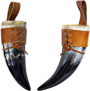 Corne à boire viking gravée sur mesure, faite à la main, style animal unique, coupe en corne pour la décoration de la maison, en provenance d'Inde. - Product Image 4