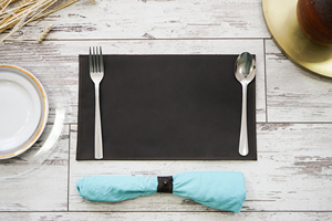 แผ่นรองหนังแท้หรูหราเป็นมิตรกับสิ่งแวดล้อมสำหรับโต๊ะอาหารร้านอาหาร LPM-0015กันน้ำทนความร้อน - Product Image 3