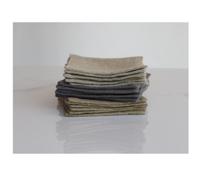 Posavasos de lino para restaurante, posavasos con forma cuadrada, color negro y artesanía natural - Product Image 4