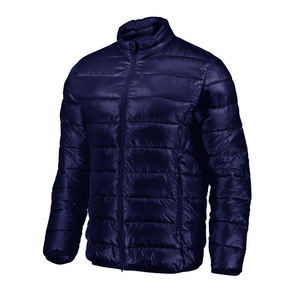 Nouveauté Veste bouffante à manches longues pour hommes d'hiver en gros avec tissu en toile enduite à col montant imprimé de logo personnalisé - Product Image 1