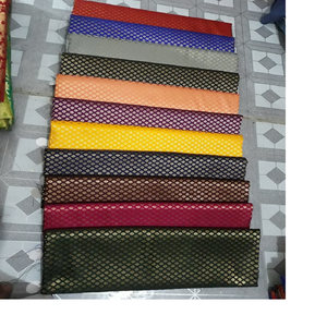 Tissus brodés en soie 100% tissés à la main, motifs imprimés, unis, pour petits objets, design textile pour la maison, mariage/robe/linge de lit, couleurs - Product Image 1