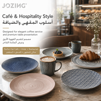 Service de vaisselle en céramique JOZING, assiettes à dîner peintes à la main avec motif vague tourbillonnante, plat de service en porcelaine, prêt à être expédié, directement de l'usine