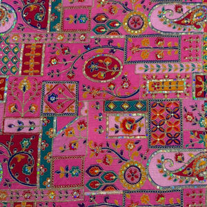 Tissu en crêpe naturel pur écologique, broderie lourde, tissé, poids moyen, motif teint, pour textiles de maison, vêtements, séchage rapide - Product Image 1