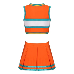 เสื้อครอปสำหรับเด็กผู้หญิงเครื่องแบบเชียร์ลีดเดอร์ติดพลอยเทียมเทรนด์ใหม่กระโปรงชุดเต้นรำ - Product Image 6