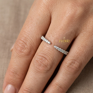 <b>Open</b> Cuff Lab Diamond 14K GOLD <b>Ring</b> Minimal Stackable Womens Band - Product Image 1