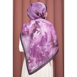 Série de châles à motif tulipe, plissés style ethnique, imprimé numérique, en satin, mousseline, hijab, coton, polyester, avec logo personnalisé - Product Image 3