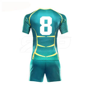 Nuevo diseño, conjuntos de uniformes de Rugby de alta calidad, secado rápido, transpirable, 100% poliéster, personalizable, respetuoso con el medio ambiente, venta al por mayor - Product Image 2