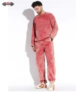 Men's Winter Black Cotton Acid Wash Custom Made High Quality Fleece Breathable Printed Hooded Regular <b>Tracksuit</b> Unique Design - Product Image 3