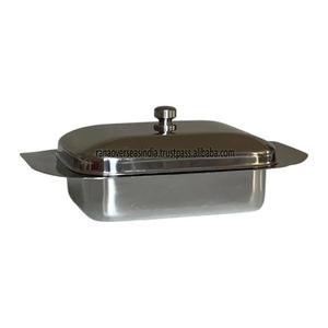 Plat à beurre en acier inoxydable durable avec couvercle, parfait pour la cuisine, la table à manger, les hôtels et l'utilisation quotidienne. - Product Image 4