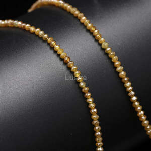 Cuentas facetadas de diamante amarillo natural AAA de 2 mm, hilo de piedras preciosas de 15 pulgadas para fabricación de joyas, LUSTRE, perforación de 0.40 mm, venta al por mayor - Product Image 4