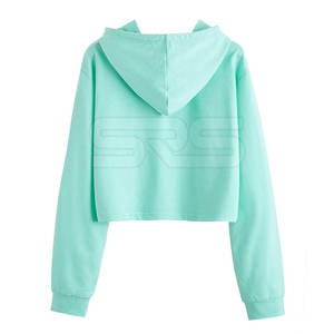 เสื้อครอปมีฮู้ดผู้หญิงน้ำหนักเบาโอเวอร์ไซส์เสื้อฮู้ดลำลองคุณภาพสูง - Product Image 2
