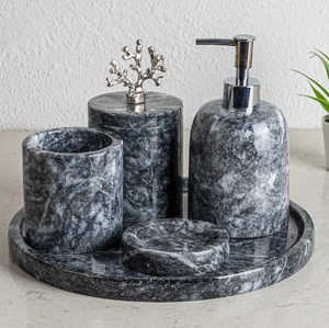 Juego de baño de mármol más vendido, juego de baño de mármol natural de lujo personalizado directo de fábrica a un precio asequible - Product Image 2