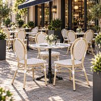 Chaises de bistrot français pour l'extérieur, en aluminium et rotin PE, pour hôtel, restaurant, café, jardin, OEM personnalisé