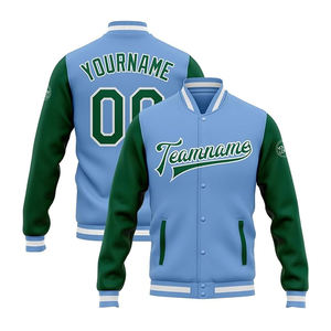 Chaqueta Varsity de grafiti de lana de moda para hombre estilo High Street con cuello vuelto y parche bordado - Product Image 4