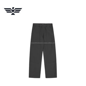 กางเกงขาตรงเอวยางยืดสำหรับผู้ชาย | กางเกงสปอร์ตผ้าคอตตอนลำลองเสื้อผ้าทำงานแนวสตรีทแวร์น้ำหนักเบามีกระเป๋าหลายกระเป๋า - Product Image 1