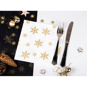 Tovaglioli Bianchi 40x40cm con Stampa Dorata Estrellas Point-to-Point, 600 Pezzi, B2B - Product Image 2