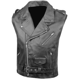 Chaleco de cuero genuino para hombre más vendido, nuevo estilo, Top de motorista al aire libre para invierno, tela ligera transpirable, decoración de bolsillo - Product Image 4