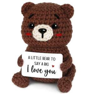 Handmade Crochet Teddy <b>Bear</b> Soft Plush Stuffed Toy <b>Cute</b> Knitted Animal Doll Gift for Kids and Home Decoration - Product Image 2